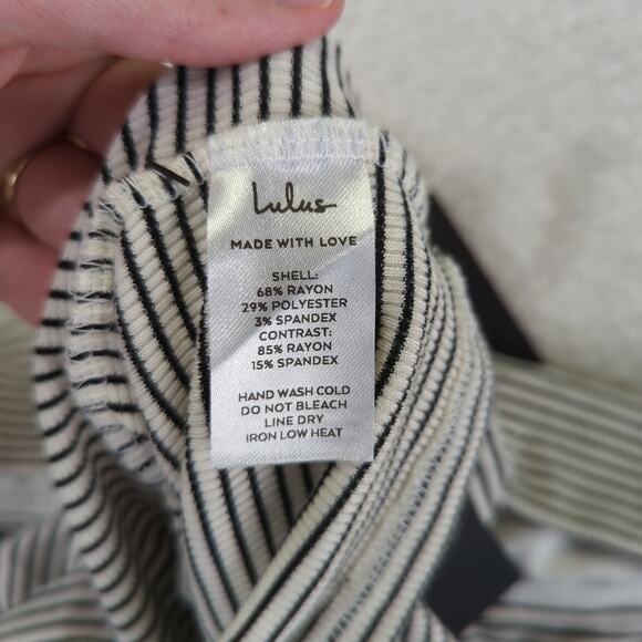 Lulu's Trendy Match White Striped Ribbed Two-piece Midi Dress Tank Knit Sz Large - Picture 9 of 12